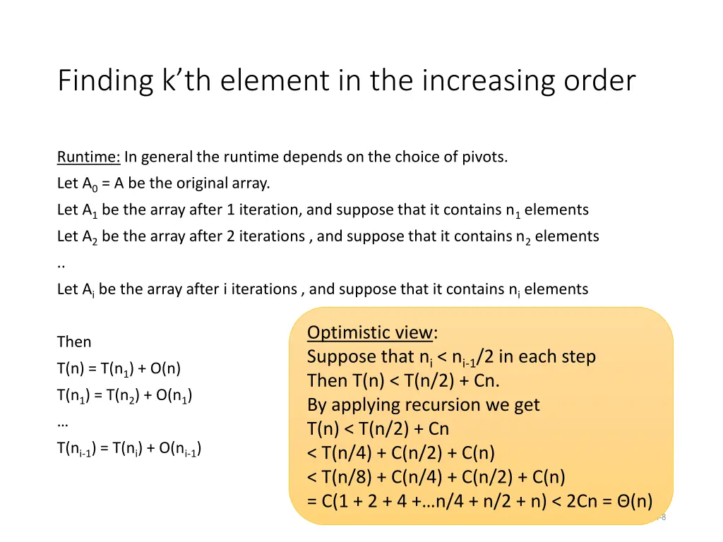 finding k th element in the increasing order 2