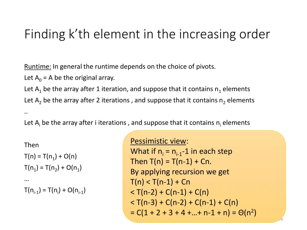 finding k th element in the increasing order 3