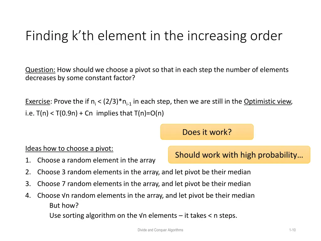 finding k th element in the increasing order 4