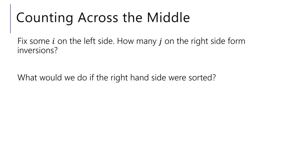 counting across the middle