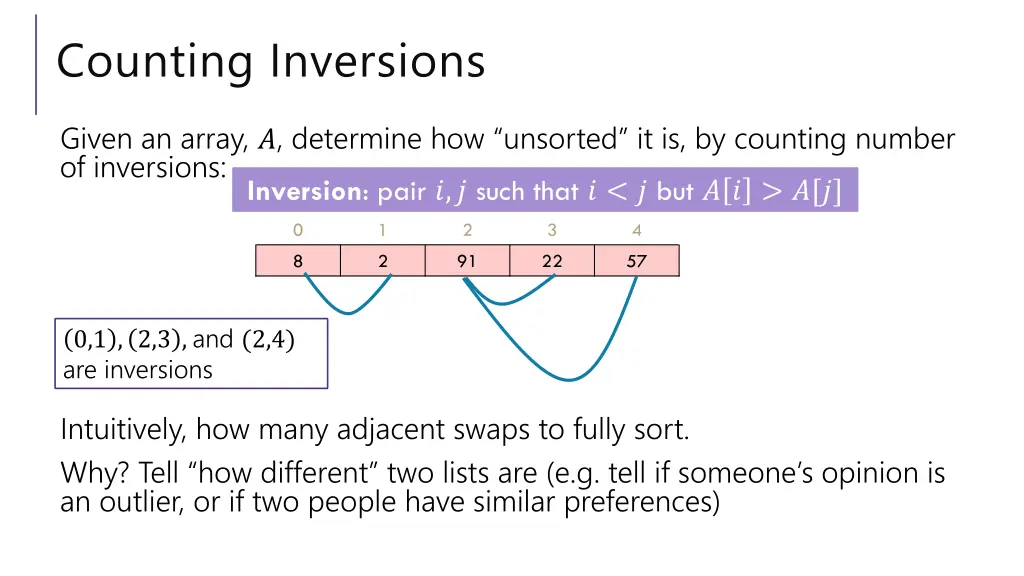 counting inversions