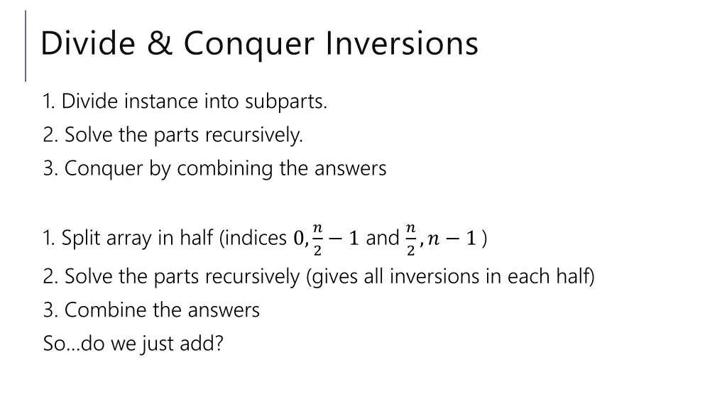 divide conquer inversions