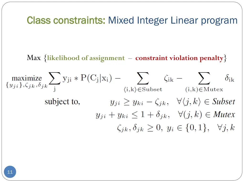 class constraints class constraints mixed integer