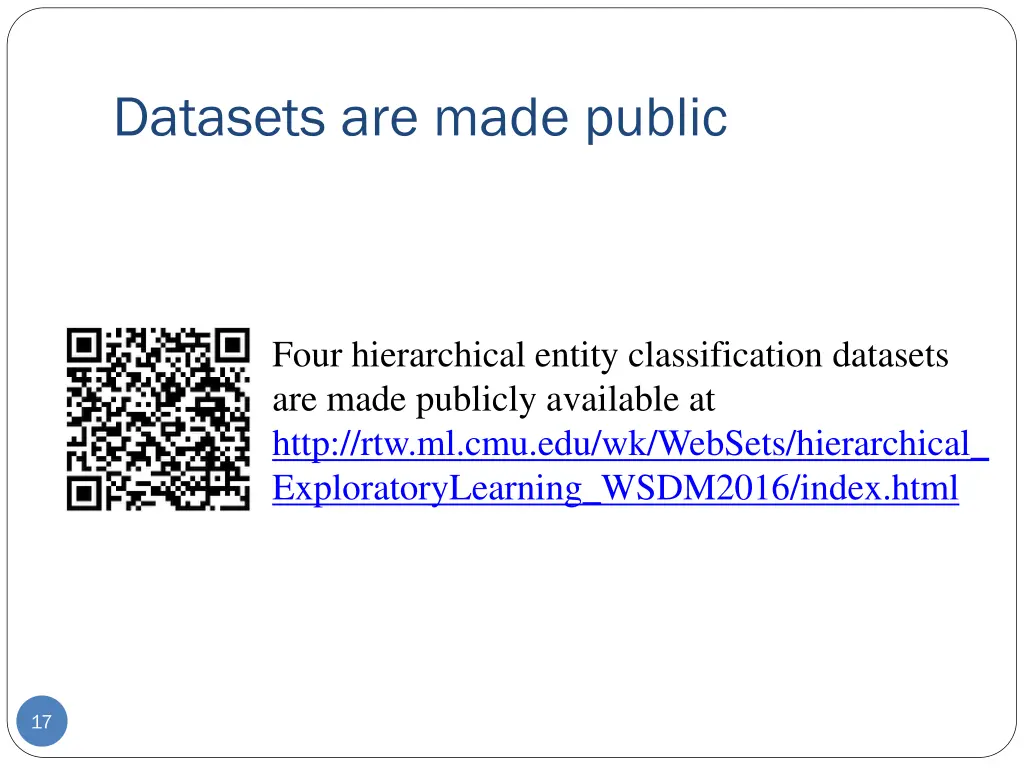 datasets are made public