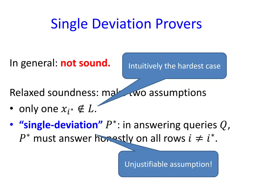 single deviation provers