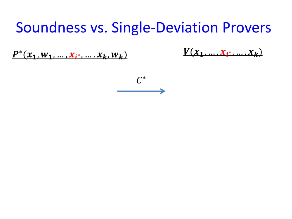 soundness vs single deviation provers