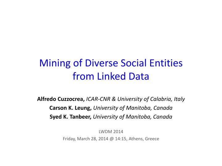 mining of diverse social entities from linked data