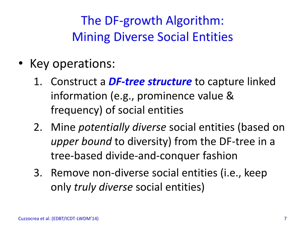 the df growth algorithm mining diverse social