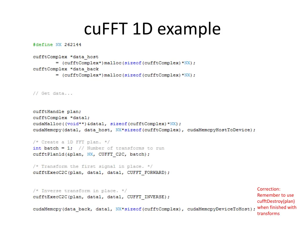 cufft 1d example