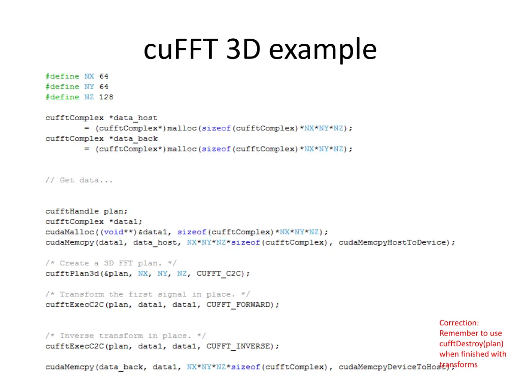 cufft 3d example