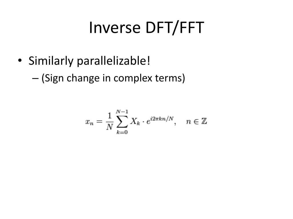 inverse dft fft