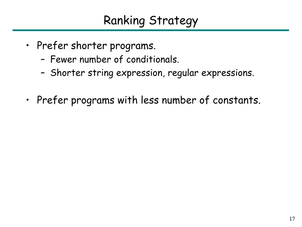 ranking strategy