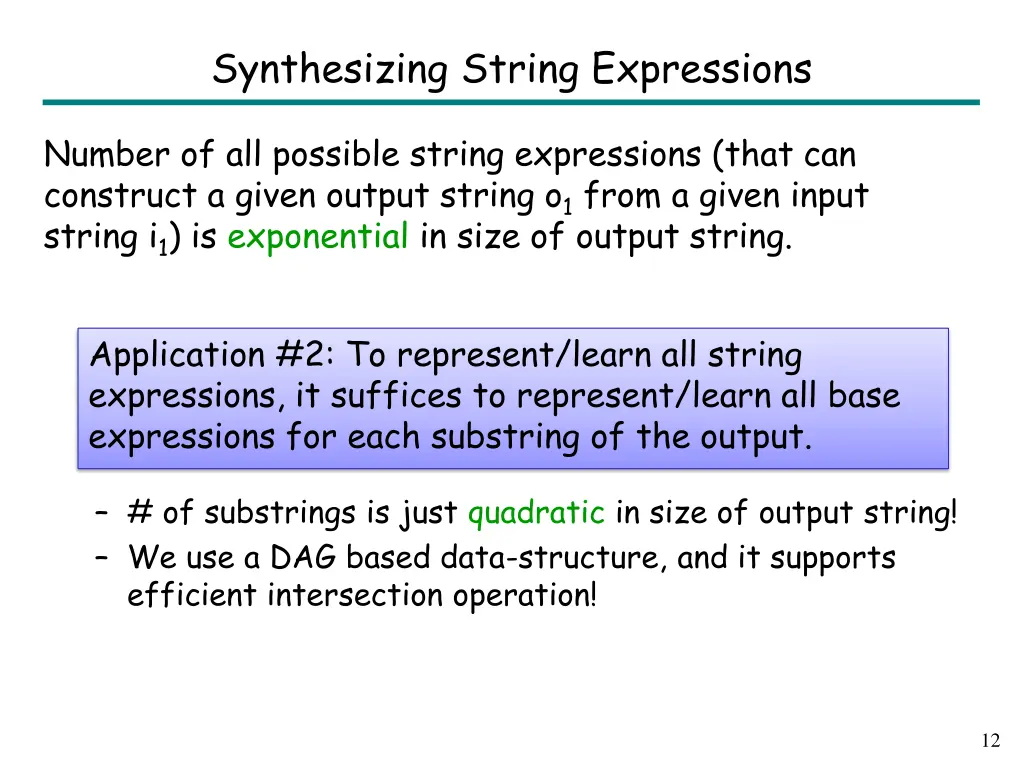 synthesizing string expressions