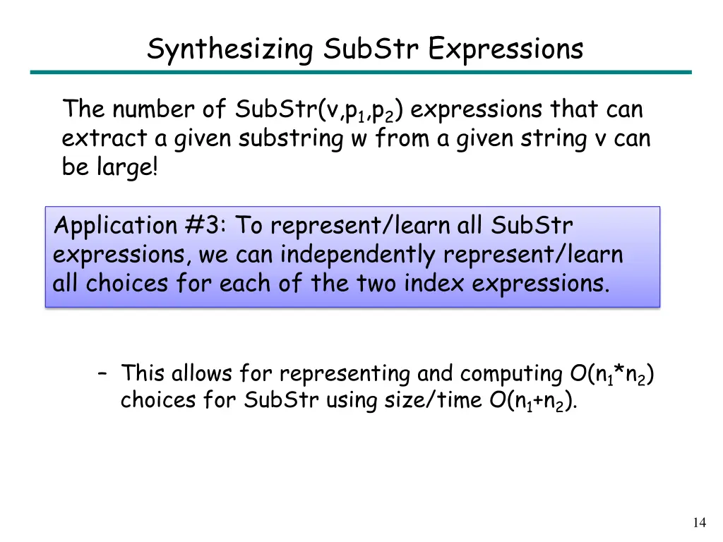 synthesizing substr expressions