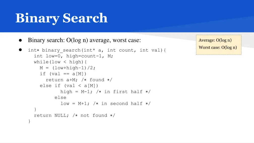 binary search