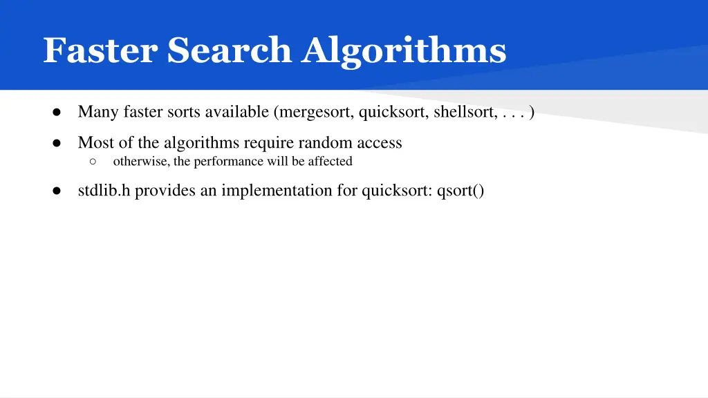 faster search algorithms