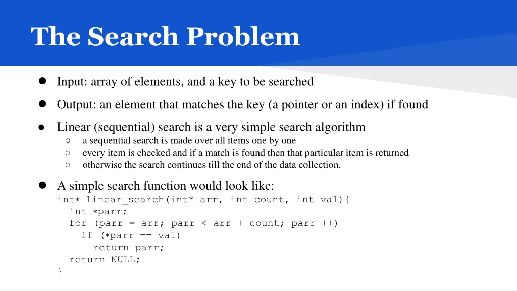 the search problem