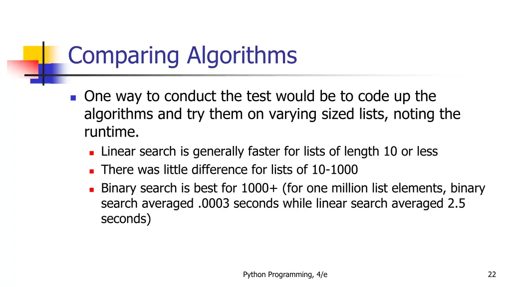 comparing algorithms 1