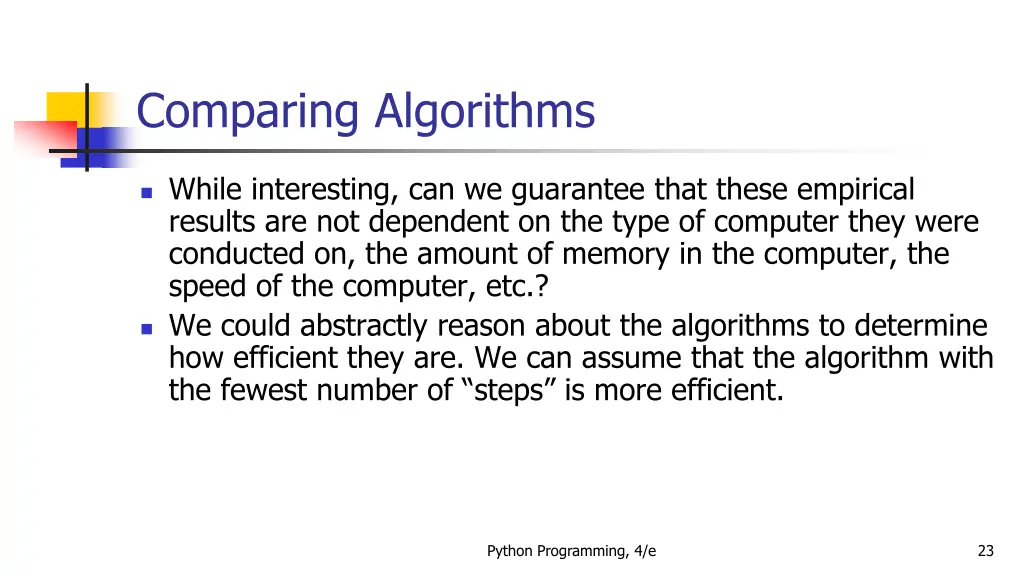 comparing algorithms 2