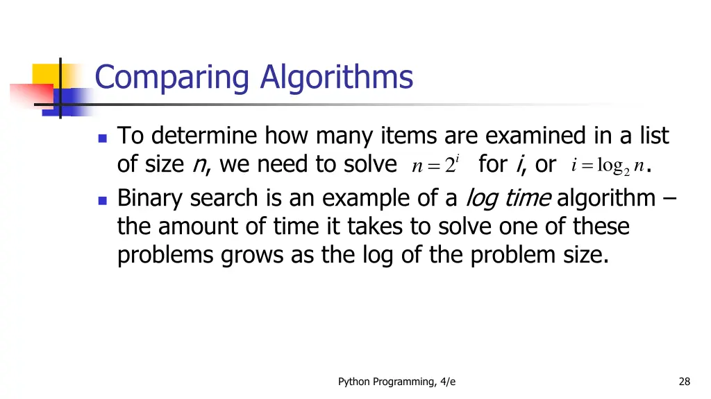 comparing algorithms 7