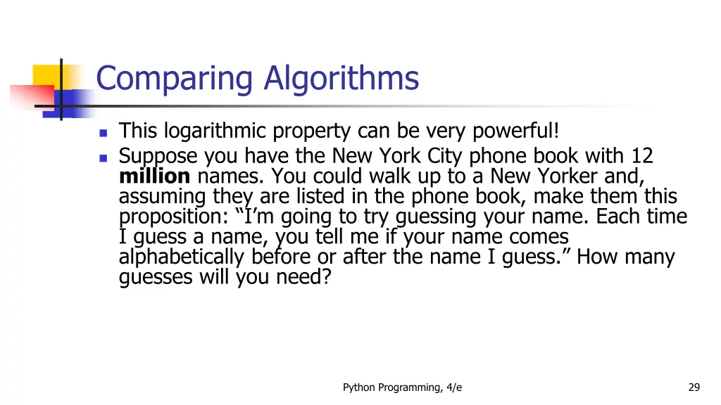 comparing algorithms 8