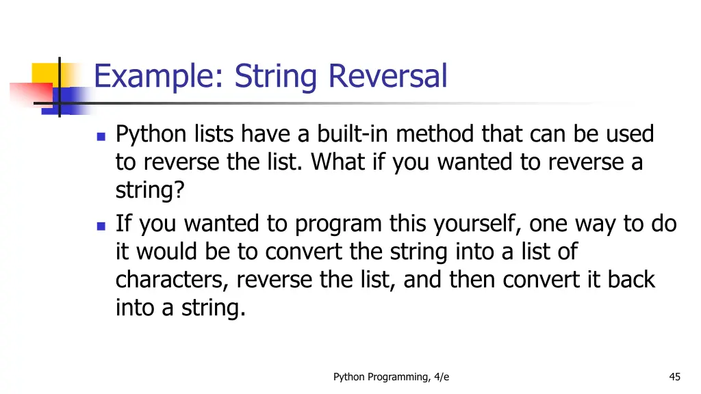 example string reversal