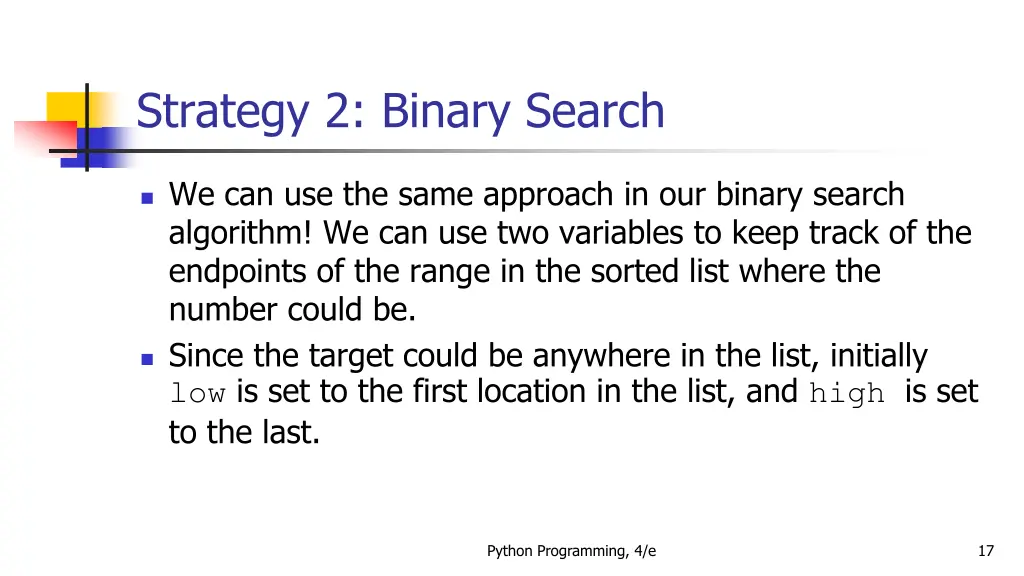 strategy 2 binary search 3