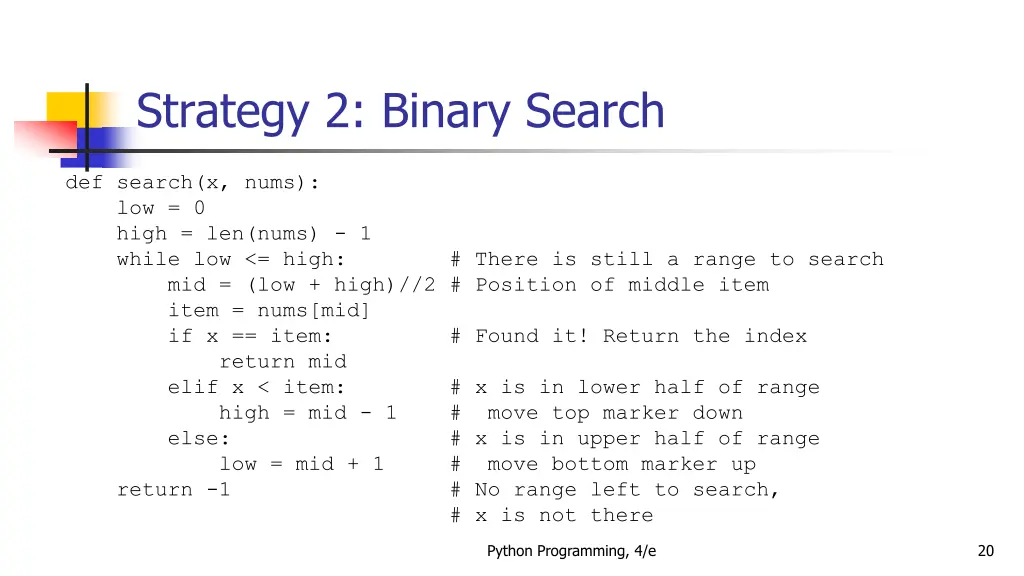 strategy 2 binary search 6