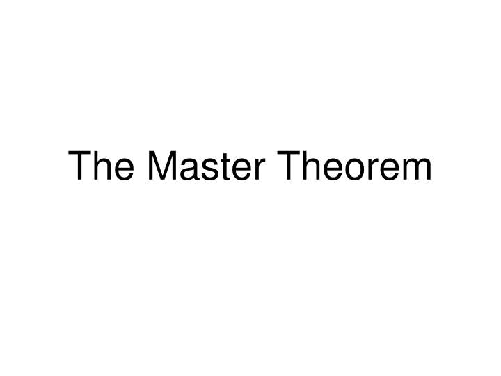 the master theorem