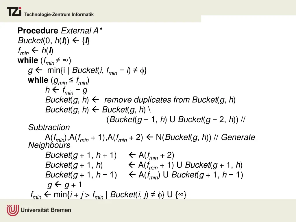 procedure external a bucket