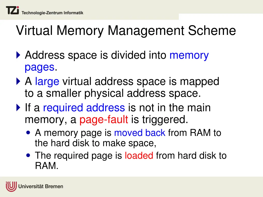 virtual memory management scheme