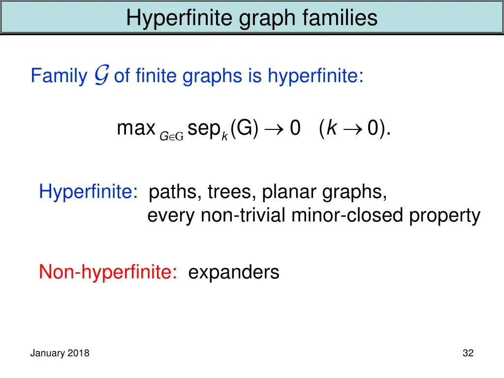 hyperfinite graph families