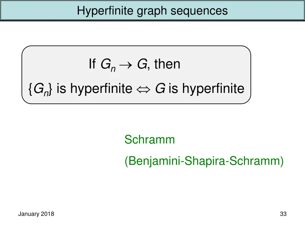 hyperfinite graph sequences