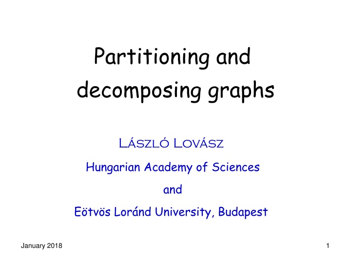 partitioning and decomposing graphs