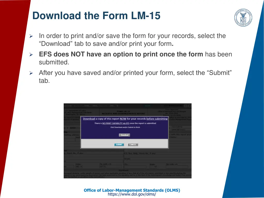 download the form lm 15