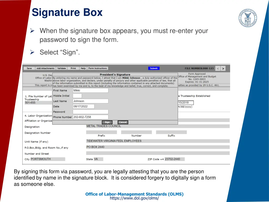 signature box