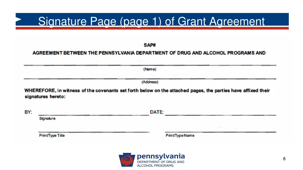 signature page page 1 of grant agreement 1