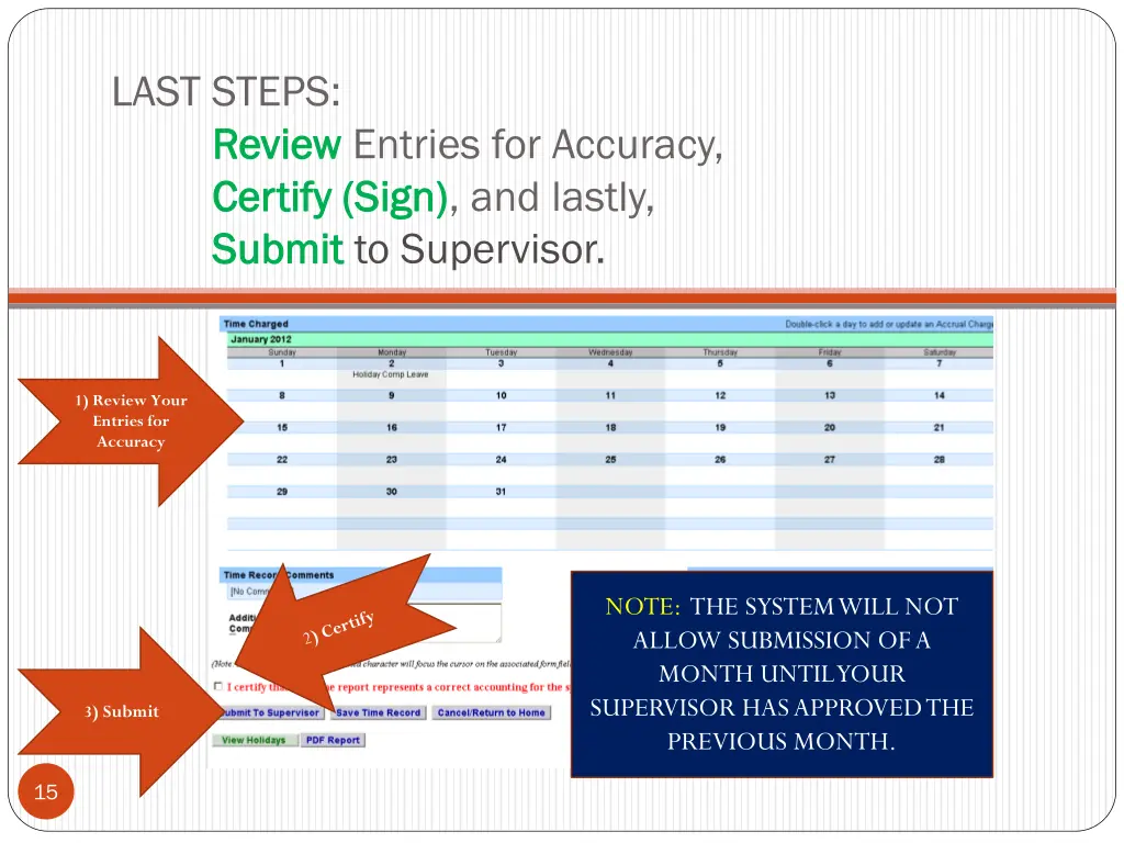 last steps review review entries for accuracy