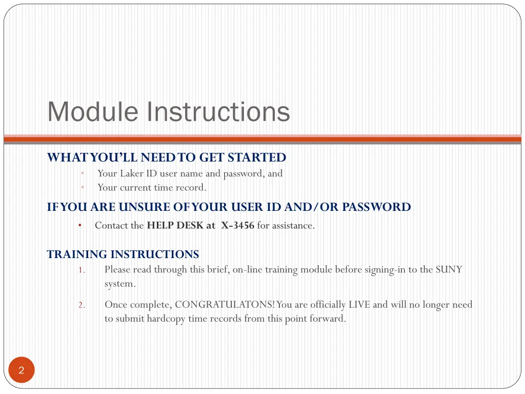 module instructions