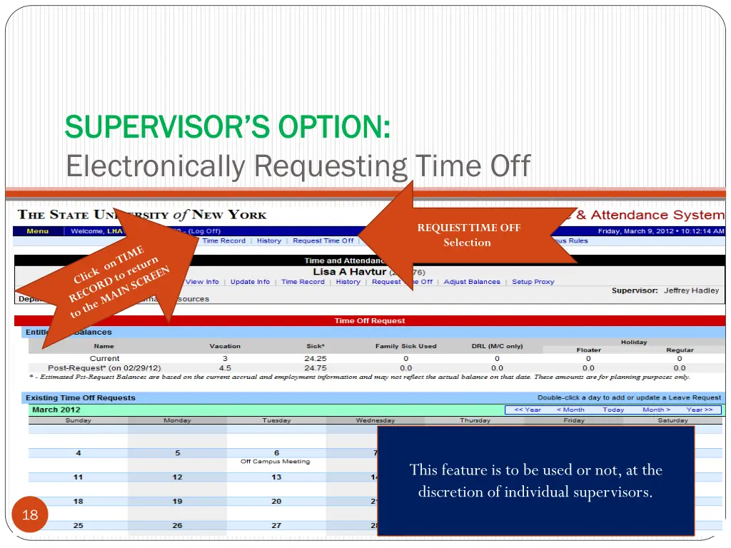 supervisor s option supervisor s option