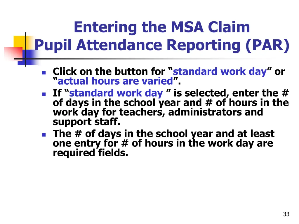 entering the msa claim pupil attendance reporting