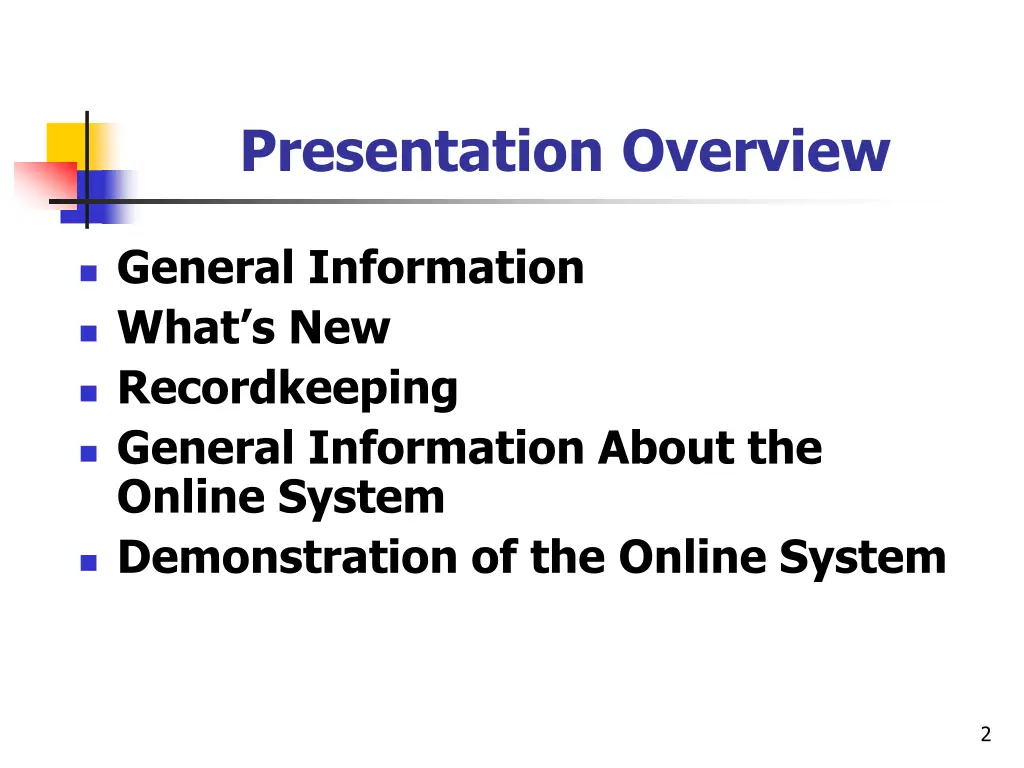 presentation overview