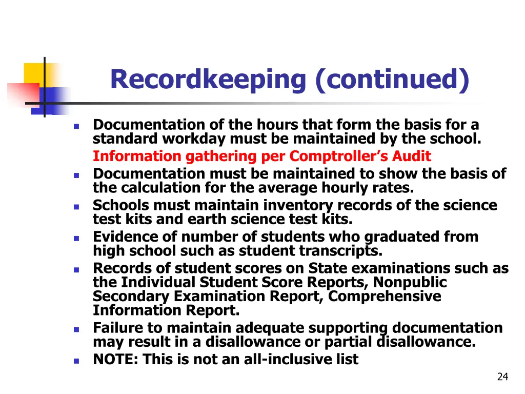 recordkeeping continued 2