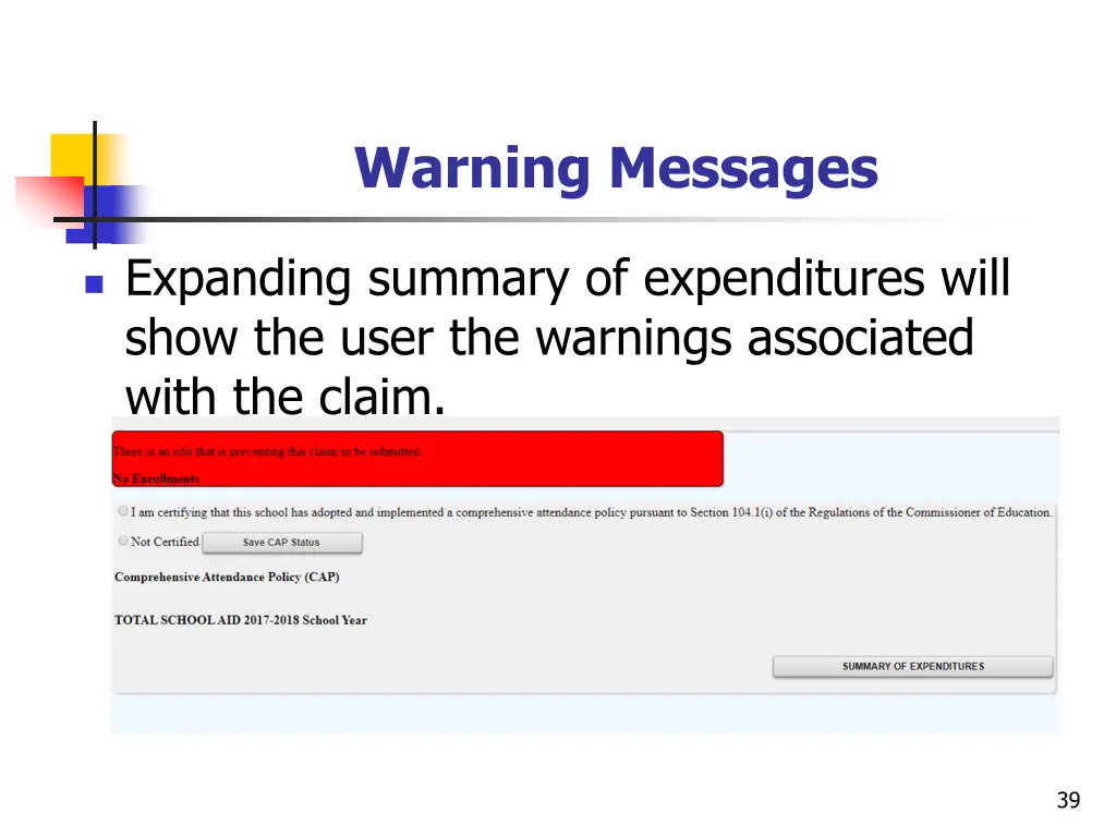 warning messages