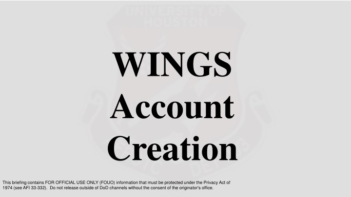 wings account creation