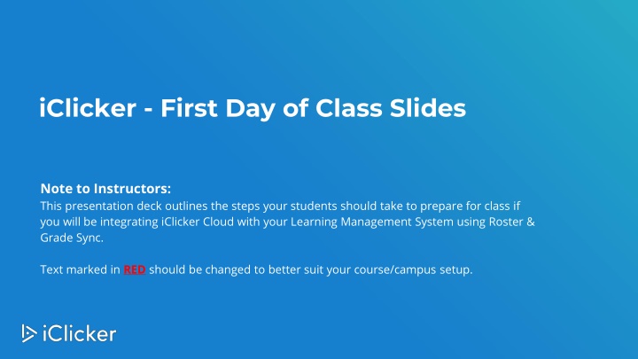 iclicker first day of class slides