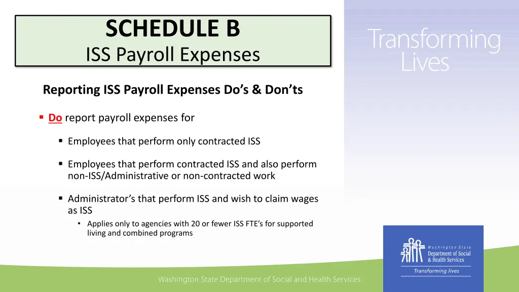 schedule b iss payroll expenses 1