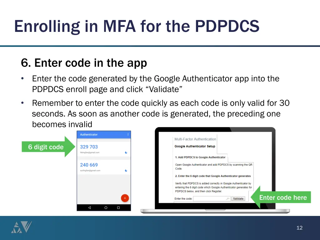 enrolling in mfa for the pdpdcs 5