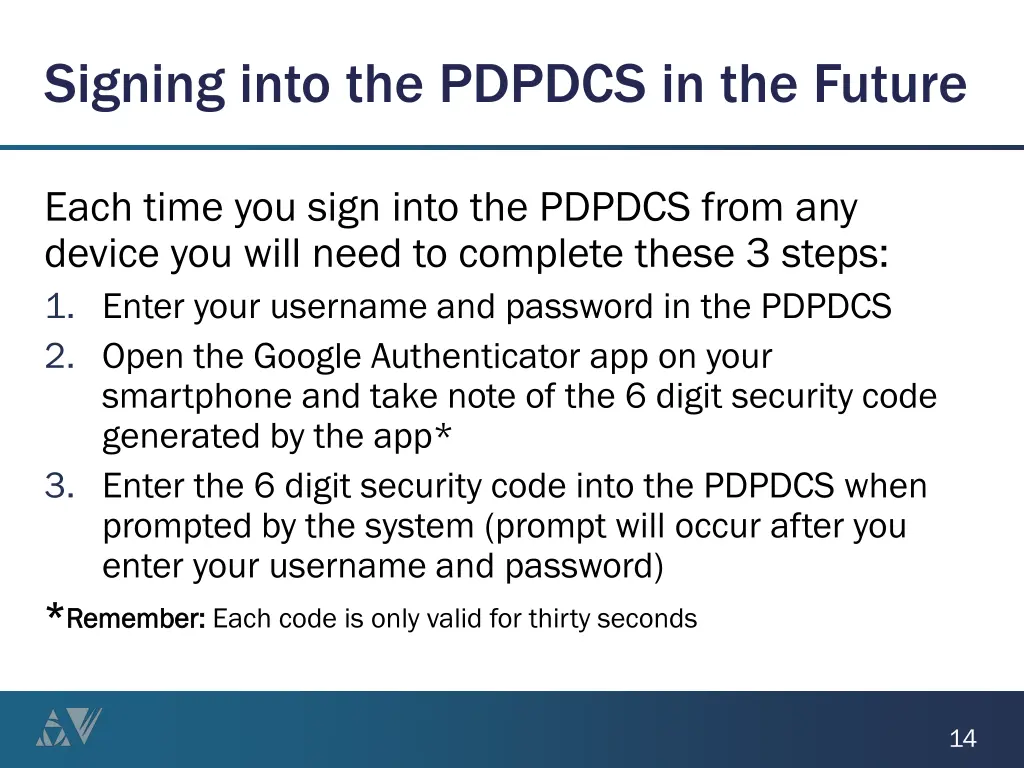 signing into the pdpdcs in the future