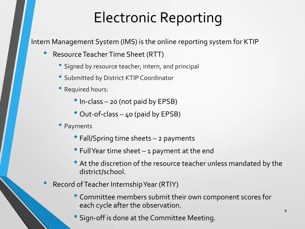 electronic reporting